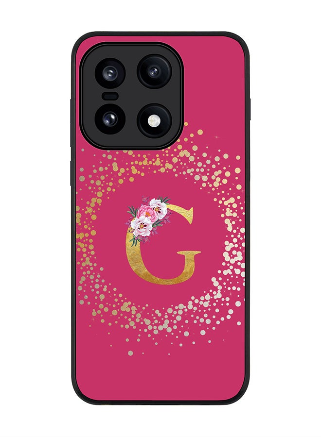 For OnePlus 15 Case,Slim fit Camera Protection, Shockproof Thin Phone cover  - Custom Monogram Floral - G ( Deep Pink )